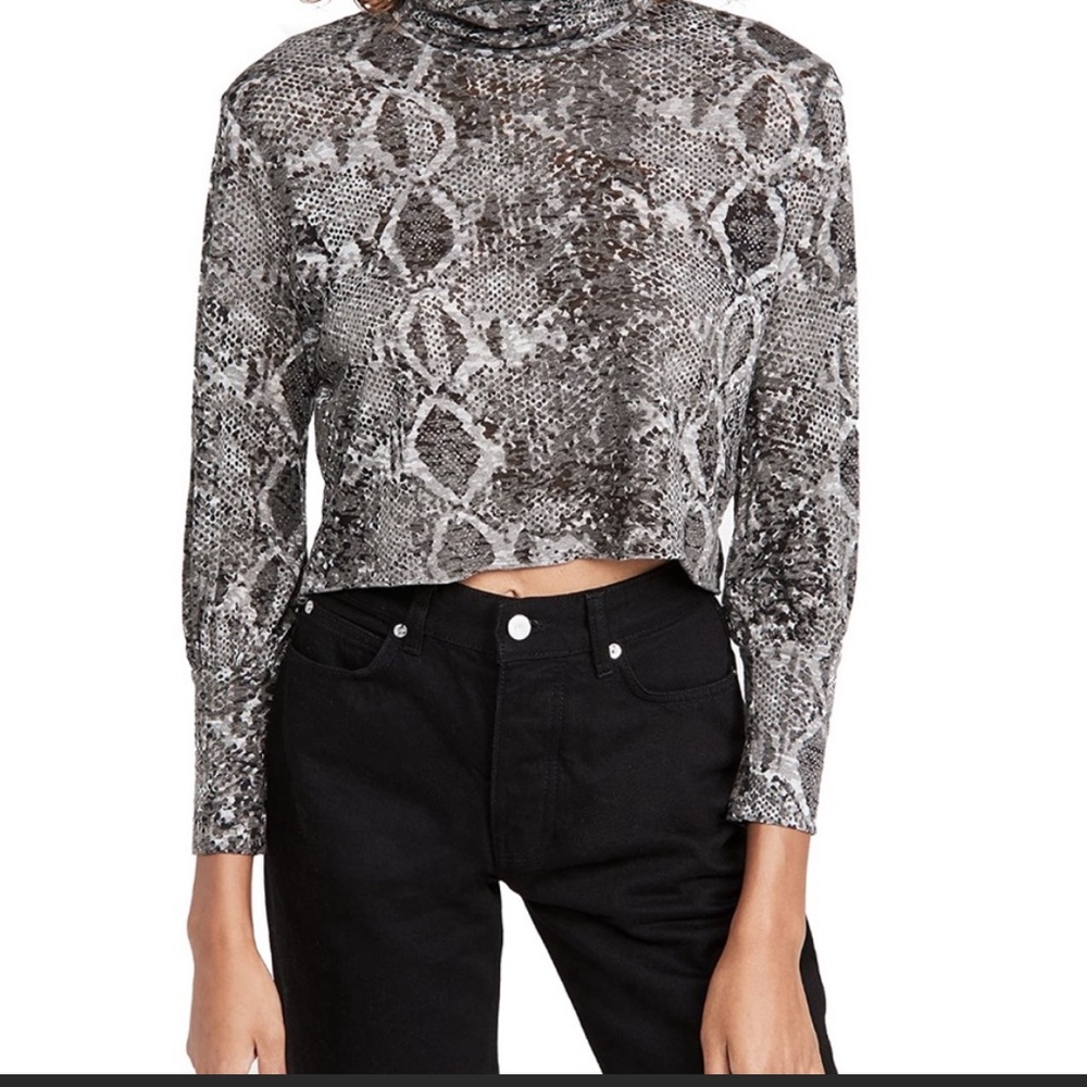 LNA snake skin light weight turtleneck